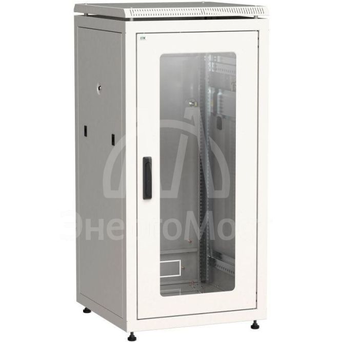 Шкаф сетевой 19дюйм LINEA N 24U 600х600мм стекл. передн. дверь (3 коробки) сер. ITK LN35-24U66-G
