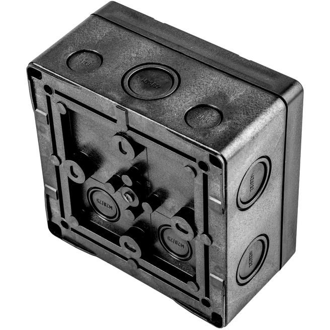 Коробка распределительная 140х140х76мм IP66 в комплекте с клеммным рядом 10х10кв.мм 76А черн. Extherm JB-100-BL