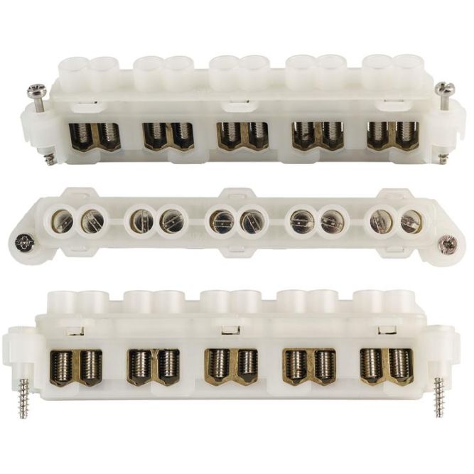 Коробка распределительная 140х140х76мм IP66 в комплекте с клеммным рядом 10х10кв.мм 76А черн. Extherm JB-100-BL