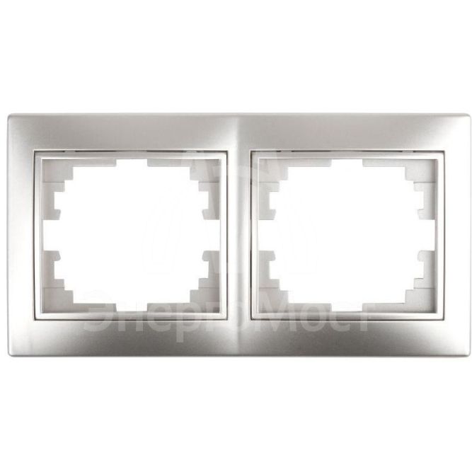 Рамка 2-м СП Plano 1-502-03 гор. алюм. Intro Б0030094