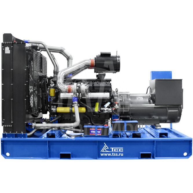 Дизельный генератор ТСС ЭД-550-Т400 с АВР в погодозащитном кожухе на прицепе