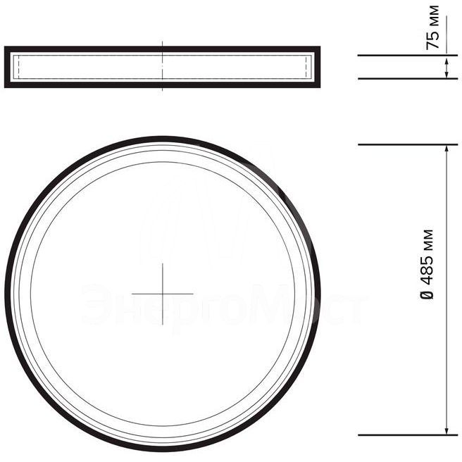 Светильник светодиодный декоративный PPB PINE 72Вт DIM 3000-6500К IP20 D485х75 настенно-потолочный бытовой с пультом JazzWay 5052680