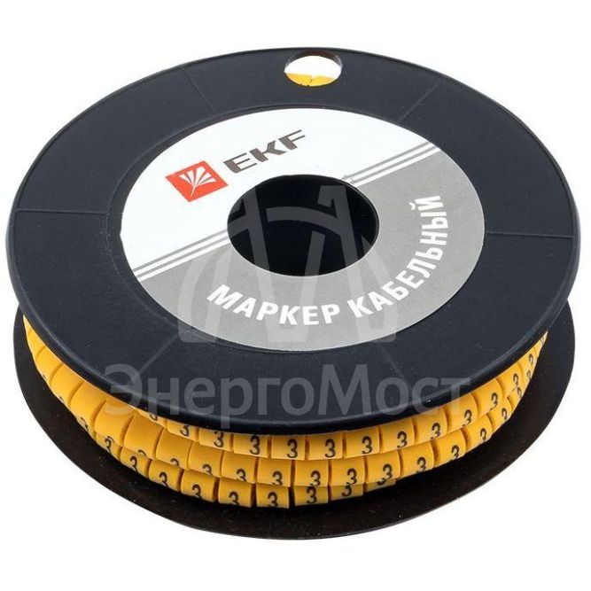 Маркер каб. 1.5кв.мм &amp;quot;3&amp;quot; (к-1000ед) (ЕС-0) EKF plc-KM-1.5-3