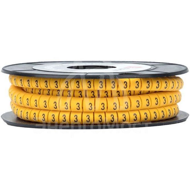Маркер каб. 1.5кв.мм &amp;quot;3&amp;quot; (к-1000ед) (ЕС-0) EKF plc-KM-1.5-3
