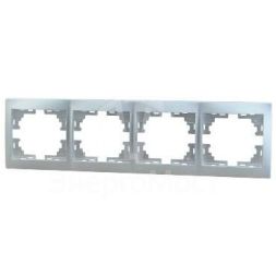 Рамка 4-м Мира горизонт. метал. сер. LEZARD 701-1000-149