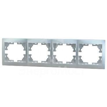 Рамка 4-м Мира горизонт. метал. сер. LEZARD 701-1000-149