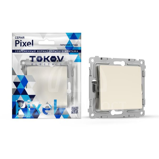 Переключатель перекрестный 1-кл. СП Pixel IP20 механизм беж. TOKOV ELECTRIC TKE-PX-P1R-C02