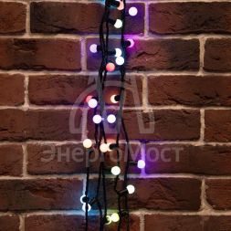 Гирлянда &amp;quot;Мультишарики&amp;quot; 10м d17.5мм 100LED RGB провод черн. ПВХ 30Вт 220В IP44  Neon-Night 303-509-2
