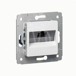 Механизм розетки комп. 1-м СП Cariva RJ45 CAT.6E бел. Leg 773641