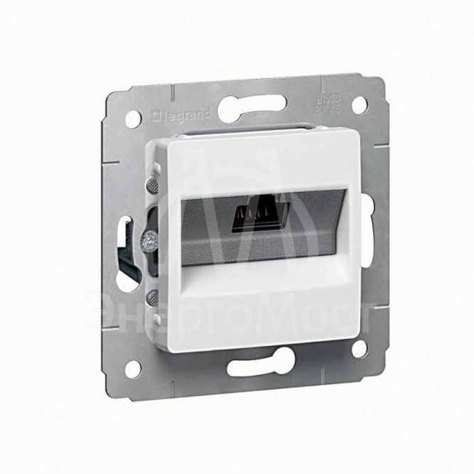 Механизм розетки комп. 1-м СП Cariva RJ45 CAT.6E бел. Leg 773641