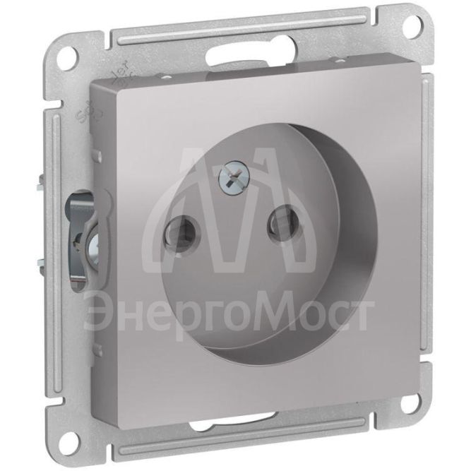 Механизм розетки 1-м СП AtlasDesign 16А без заземл. защ. шторки алюм. SchE ATN000349