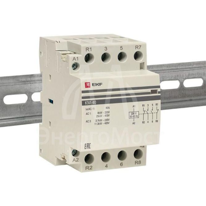 Контактор модульный КМ 40А 2NО+2NC (3 мод.) PROxima EKF km-3-40-22