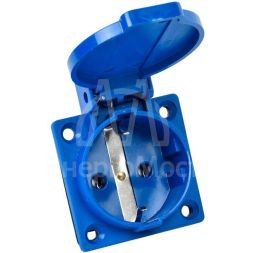 Розетка панельная СП РП10-3 16А 250В 2P+PE с защ. крышкой IP44 IEK PSR61-016-3