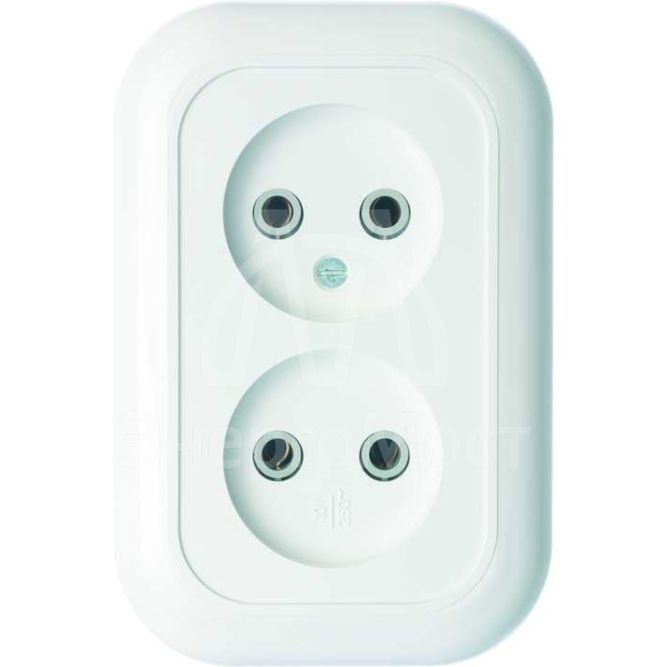 Розетка 2-м СП Валентина 10А IP20 РС10-393 бел. Кунцево 5449