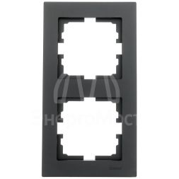 Рамка 2-местн. вертик. VESNA черн. бархат LEZARD 742-4200-152