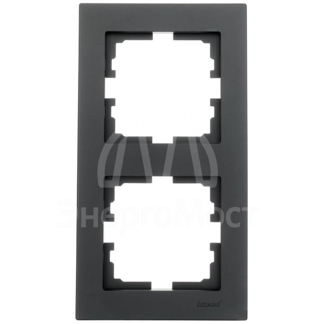 Рамка 2-местн. вертик. VESNA черн. бархат LEZARD 742-4200-152