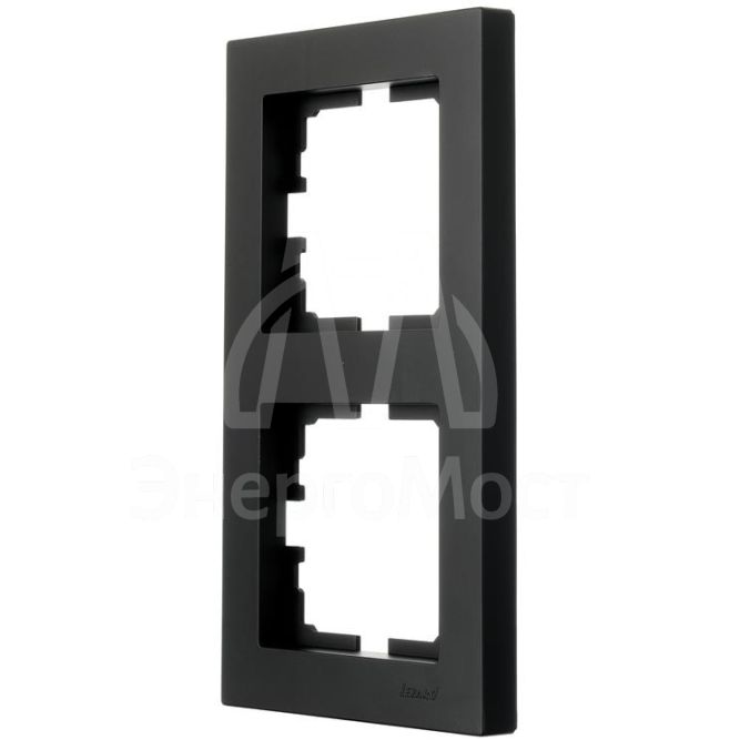 Рамка 2-местн. вертик. VESNA черн. бархат LEZARD 742-4200-152