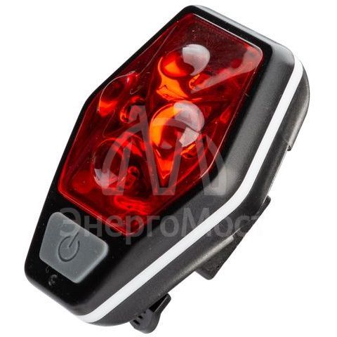 Фонарь велосипедный задний 4REDLED 2xAAA корпус ABS-пластик держатель-крепление зажим на корпусе КОСМОС KOC401B