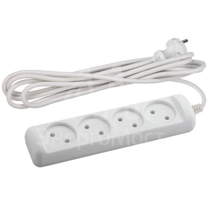 Удлинитель U-4-3m 4х3м без зазeмл. ПВС 2х1 10А ЭРА Б0028362