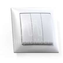 Выключатель 3-кл. СП Селена 10А IP20 С0510-406 бел. Кунцево 8105