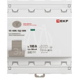 Выключатель дифференциального тока 4п 100А 300мА тип AC 6кА ВД-100N электромех. PROxima EKF E1046M100300