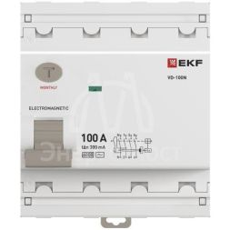 Выключатель дифференциального тока 4п 100А 300мА тип AC 6кА ВД-100N электромех. PROxima EKF E1046M100300