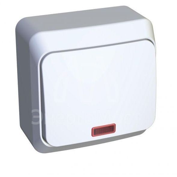 Переключатель 1-кл. ОП Этюд 10А IP20 с подсветкой бел. SchE BA10-007B