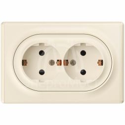 Розетка 2-м СП Florence 16А IP20 с заземл. винт. клеммы беж. 1E10401301 OneKeyElectro 2172790