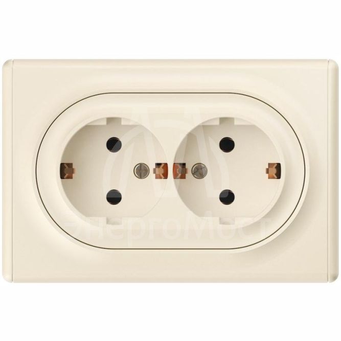 Розетка 2-м СП Florence 16А IP20 с заземл. винт. клеммы беж. 1E10401301 OneKeyElectro 2172790