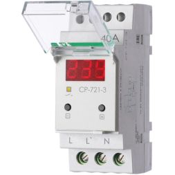 Реле напряжения CP-721-3 40А контроль напряжения: нижн. порог 140-210В верхн. порог 240-300В цифров. индикация напряжения 2мод. монтаж на DIN-рейку возможность пломбировки панели управления F&amp;F EA04.009.021