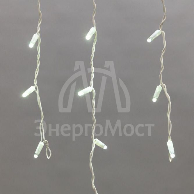 Гирлянда светодиодная &amp;quot;Айсикл&amp;quot; (бахрома) 1.8х0.5м 48LED бел. 3Вт 230В IP65 провод бел. Neon-Night 255-025