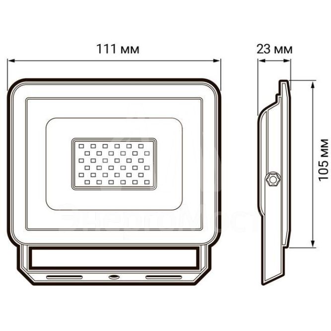 Прожектор СДО-10 10Вт 6500К GR IP65 230И ФАZА 5032033