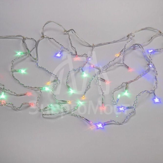 Гирлянда &amp;quot;Айсикл&amp;quot; (бахрома) 1.8х0.5м 48LED мультиколор 3Вт 230В IP20 провод прозр. Neon-Night 255-019