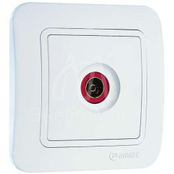 Розетка телевизионная TV 1-м СП Lillium 16А IP20 бел./бел. Makel 70007