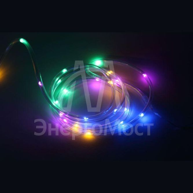 Дюралайт садовый на солнечной батарее мультиколор 5м ERANN24-12 ЭРА Б0044221