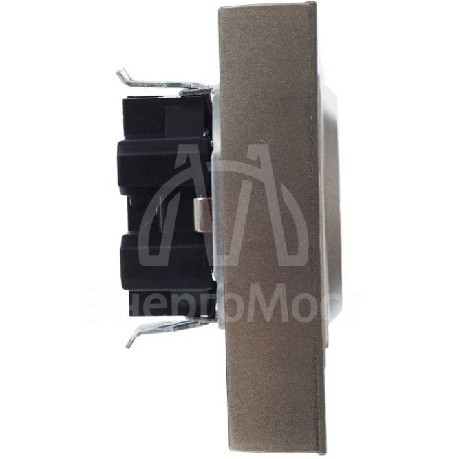 Розетка 2-м СП BRITE РСш12-3-БрШ 16А в сборе с заземл. защ. шторки шампань IEK BR-R24-16-K37-F