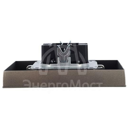 Розетка 2-м СП BRITE РСш12-3-БрШ 16А в сборе с заземл. защ. шторки шампань IEK BR-R24-16-K37-F