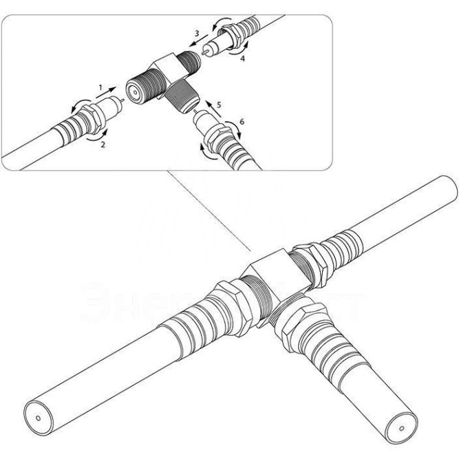 Переходник антенный 3-гнезда F тройник блист. Rexant 06-0022-A