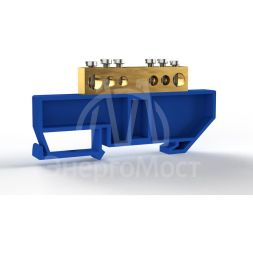 Шина нулевая на DIN-изоляторе 8х12мм 6 отвер. латунь TOKOV ELECTRIC TKE-BCB-812-6-DIN/N