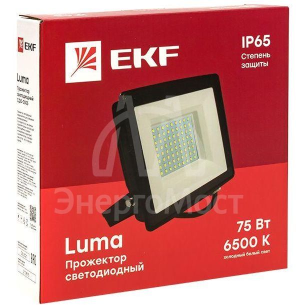 Прожектор светодиодный СДО-3005 75Вт 6500К IP65 Basic EKF FLL-3005-75-6500