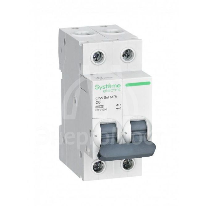 Выключатель автоматический (АВ) С 6А 2P 4.5кА 230В City9 Set SE C9F34206