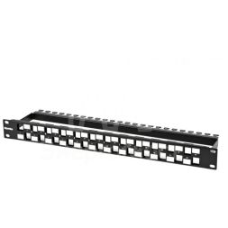 Патч-панель модульная 19дюйм PPBL3-19-24S-RM 24 порта Flat Type 1U для модулей Keystone Jack с задн. каб. организ. (без модулей) Hyperline 34542