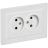 Розетка 2-м СП BRITE РС12-2-БрАБ 10А в сборе без заземл. без защ. шторок арктич. бел. IEK BR-R20-10-K91-F