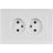 Розетка 2-м СП BRITE РС12-2-БрАБ 10А в сборе без заземл. без защ. шторок арктич. бел. IEK BR-R20-10-K91-F