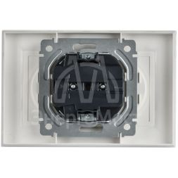 Розетка 2-м СП BRITE РС12-2-БрАБ 10А в сборе без заземл. без защ. шторок арктич. бел. IEK BR-R20-10-K91-F