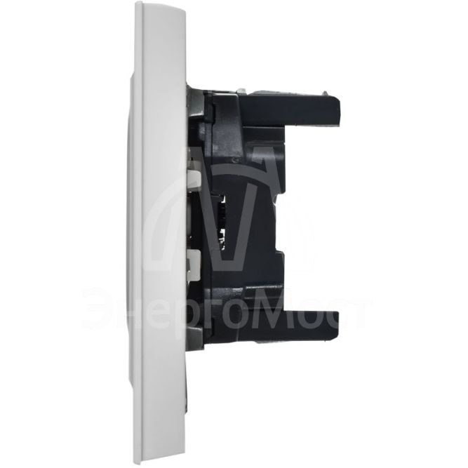 Розетка 2-м СП BRITE РС12-2-БрАБ 10А в сборе без заземл. без защ. шторок арктич. бел. IEK BR-R20-10-K91-F