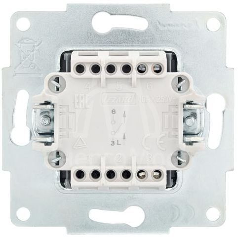 Механизм выключателя 1-кл. СП VESNA платина LEZARD 742-3588-100