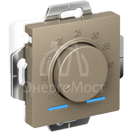 Механизм термостата ATLASDESIGN электрон. теплого пола с датчиком 10А шампань SchE ATN000535