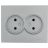 Розетка 2-м СП VESNA без заземл. ПБТ платина LEZARD 742-3500-128B