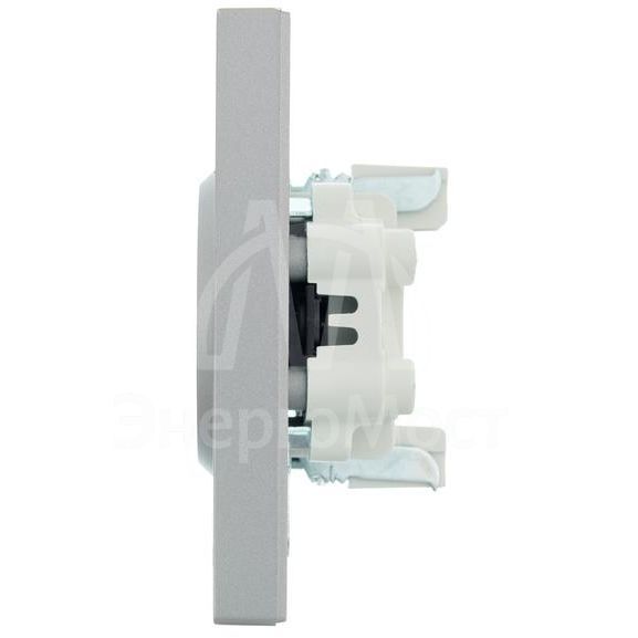 Розетка 2-м СП VESNA без заземл. ПБТ платина LEZARD 742-3500-128B